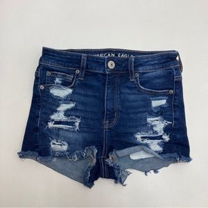 American Eagle Hi Rise Shortie Shorts Womens Size 4 Distressed Ripped